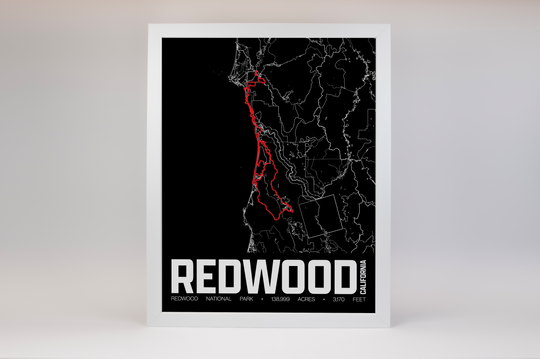 Redwood National Park – Perimeter Map Print