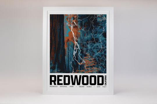 Redwood National Park – Perimeter Map Print