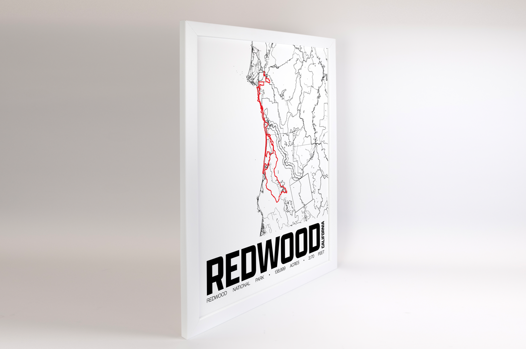 Redwood National Park – Perimeter Map Print