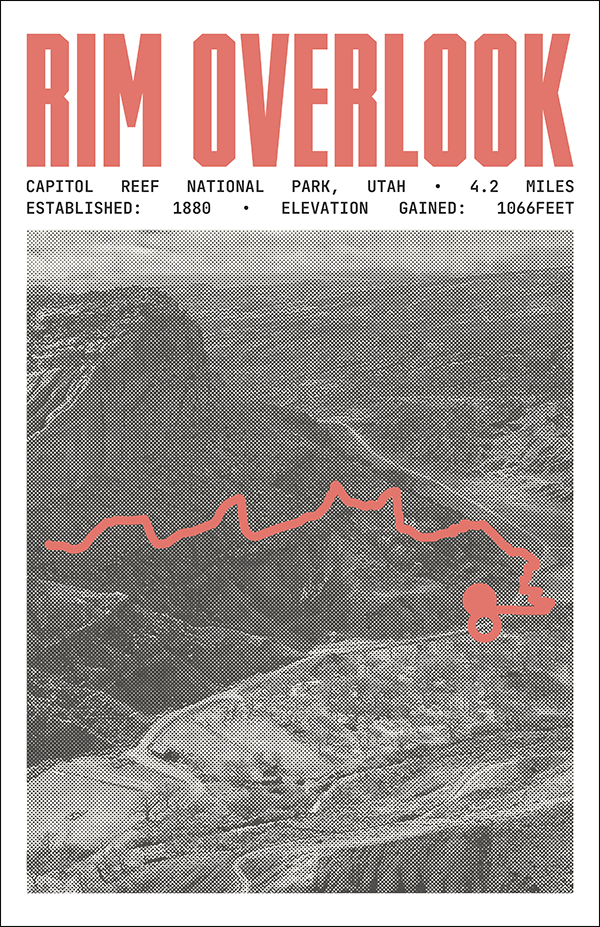 Rim Overlook Trail Poster | Capitol Reef National Park Prints