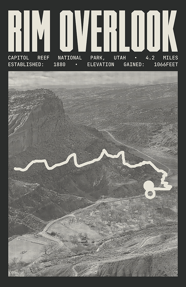 Rim Overlook Trail Poster | Capitol Reef National Park Prints
