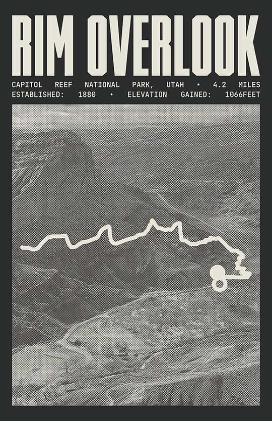 Rim Overlook Trail Poster | Capitol Reef National Park Prints
