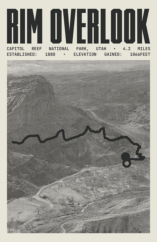 Rim Overlook Trail Poster | Capitol Reef National Park Prints