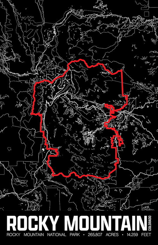 Rocky Mountain National Park – Perimeter Map Print