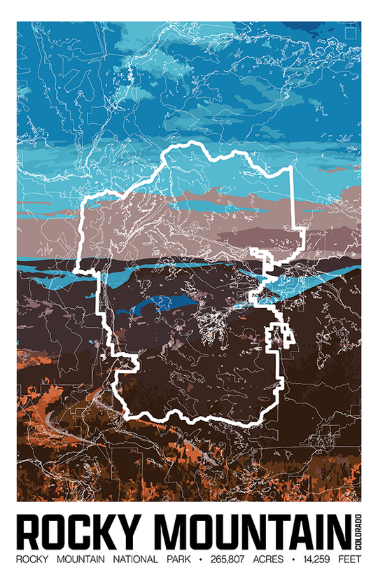 Rocky Mountain National Park – Perimeter Map Print