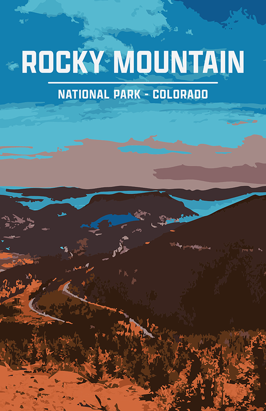 Rocky Mountain National Park Print | Vintage Style
