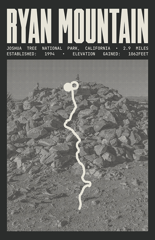 Ryan Mountain Poster | Joshua Tree National Park Prints