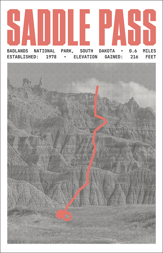 Saddle Pass Trail Poster | Badlands National Park Prints