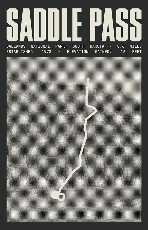 Saddle Pass Trail Poster | Badlands National Park Prints