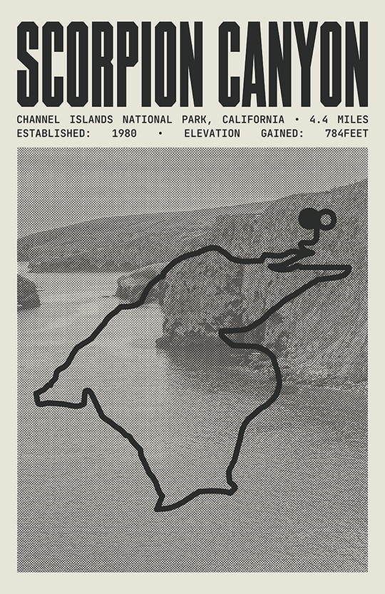 Scorpion Canyon Loop Trail Poster | Channel Islands National Prints