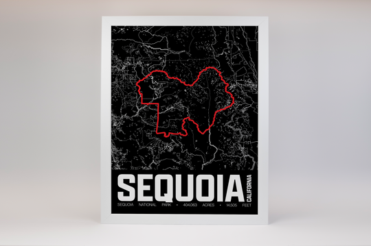 Sequoia National Park – Perimeter Map Print