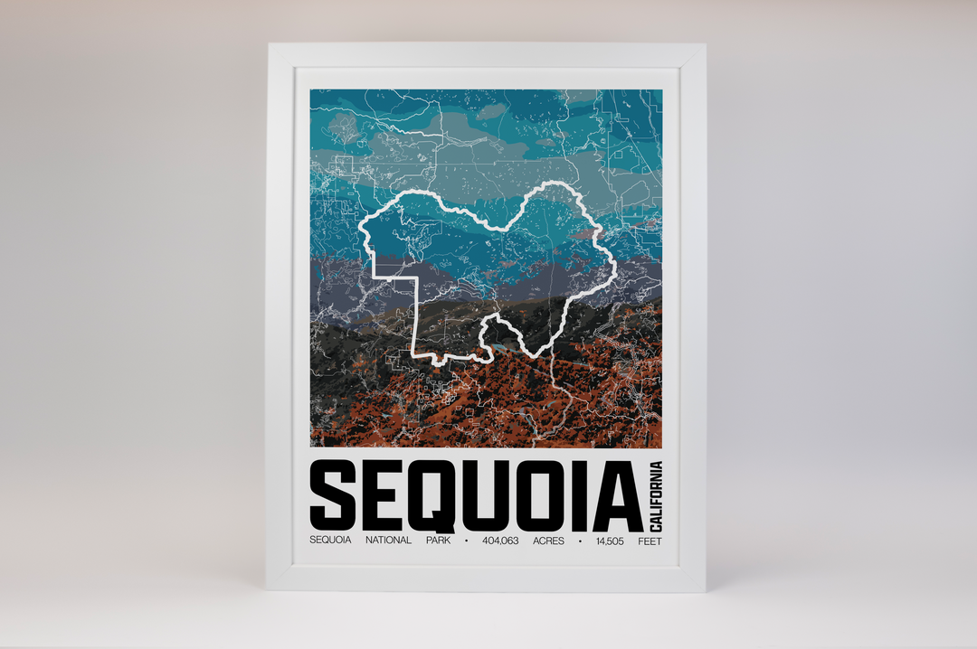 Sequoia National Park – Perimeter Map Print
