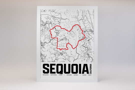 Sequoia National Park – Perimeter Map Print