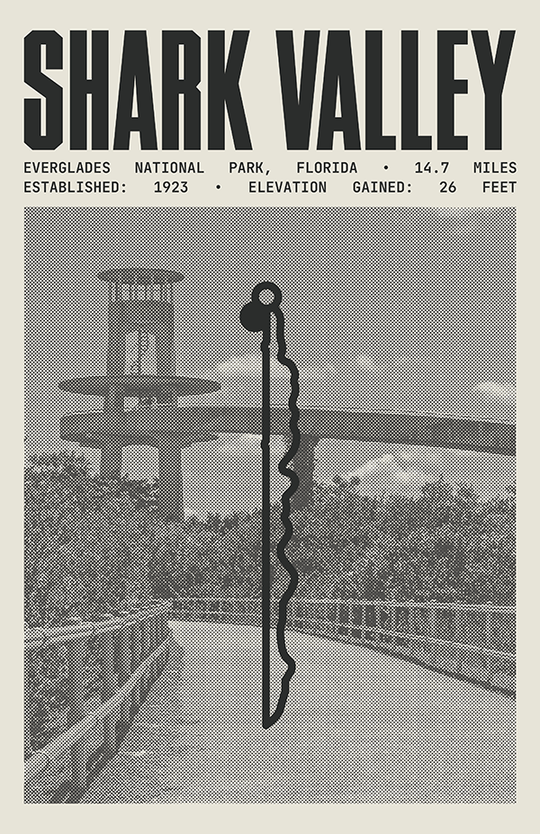 Shark Valley Tram Trail Poster | Everglades National Park Prints