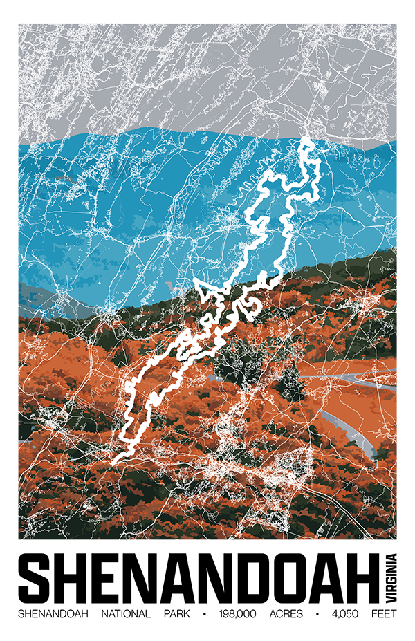Shenandoah National Park – Perimeter Map Print