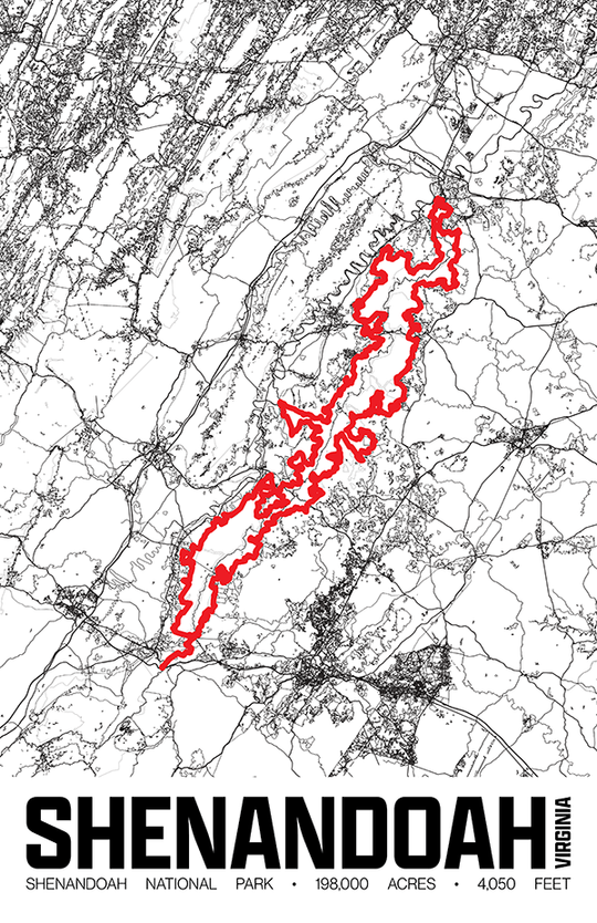 Shenandoah National Park – Perimeter Map Print