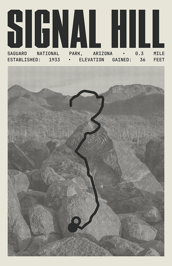 Signal Hill Trail Poster | Saguaro National Park Prints