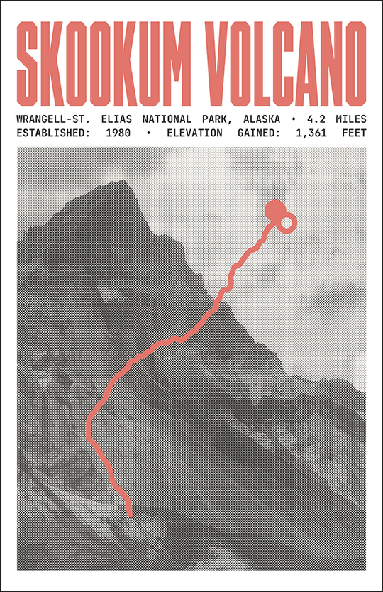 Skookum Volcano Trail Poster | Wrangell-St. Elias National Park Prints