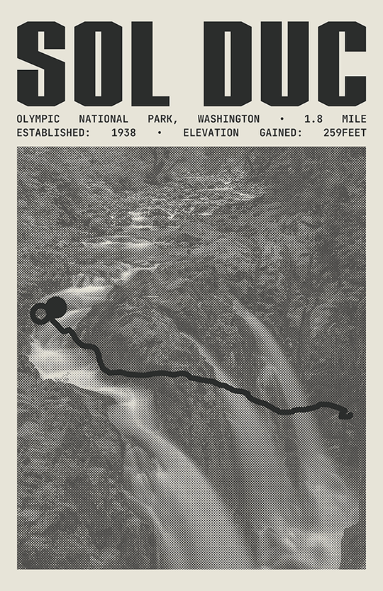 Sol Duc Falls Trail Poster | Olympic National Park Prints