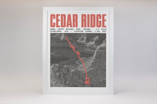 South Kaibab Trail to Cedar Ridge Poster | Grand Canyon National Park Prints