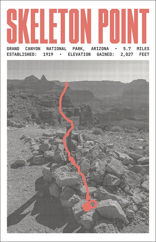South Kaibab Trail to Skeleton Point Poster | Grand Canyon National Park Prints