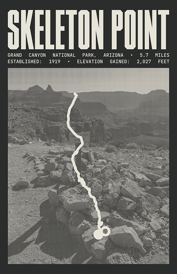 South Kaibab Trail to Skeleton Point Poster | Grand Canyon National Park Prints