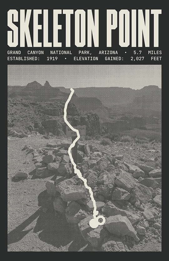 South Kaibab Trail to Skeleton Point Poster | Grand Canyon National Park Prints