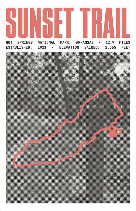 Sunset Trail Poster | Hot Springs National Park Prints