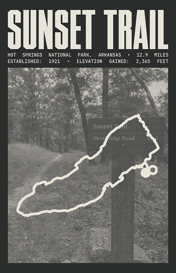 Sunset Trail Poster | Hot Springs National Park Prints