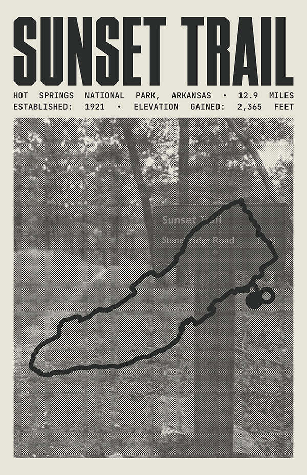 Sunset Trail Poster | Hot Springs National Park Prints