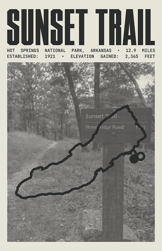 Sunset Trail Poster | Hot Springs National Park Prints
