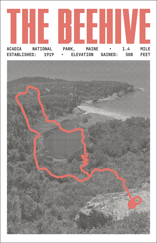 The Beehive Loop Trail Poster | Acadia National Park Prints