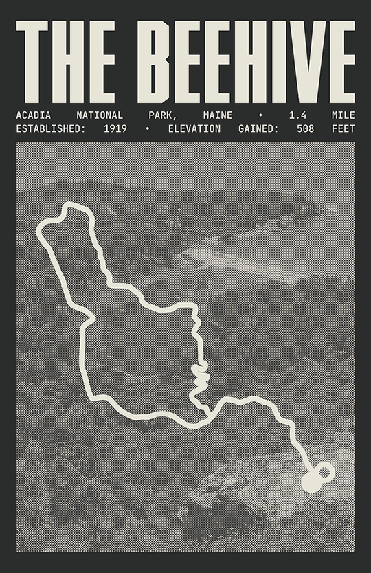 The Beehive Loop Trail Poster | Acadia National Park Prints