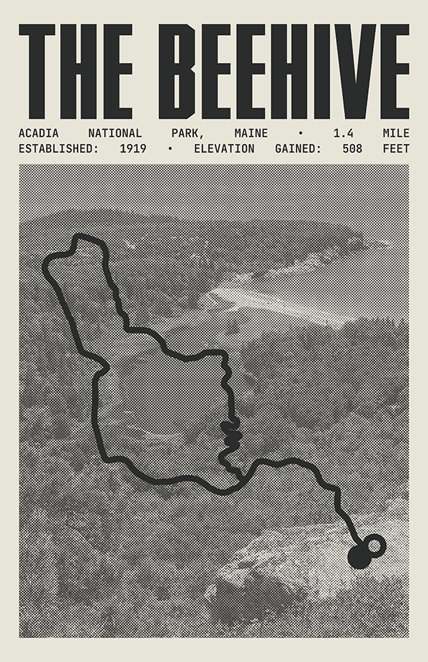 The Beehive Loop Trail Poster | Acadia National Park Prints