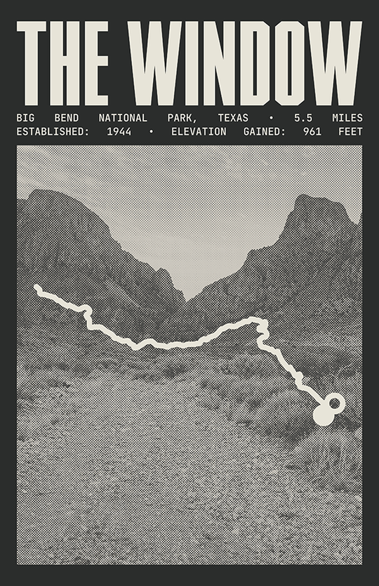 The Window Trail Poster | Big Bend National Park Prints