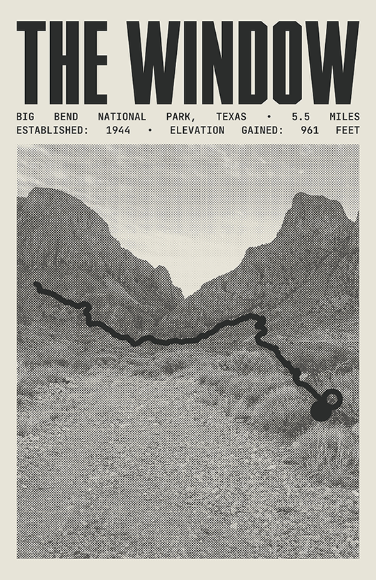 The Window Trail Poster | Big Bend National Park Prints