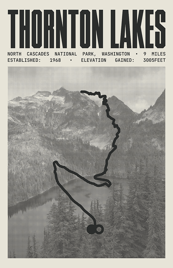 Thornton Lakes Trail Poster | North Cascades National Park Prints