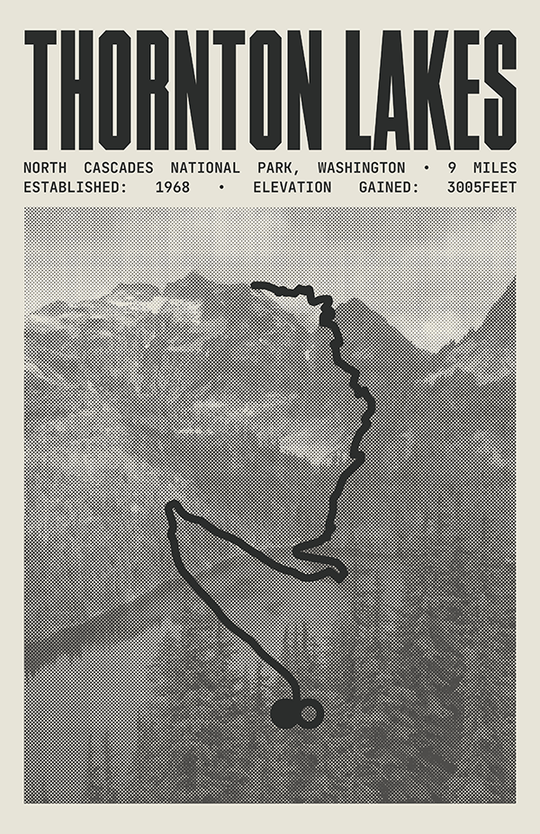 Thornton Lakes Trail Poster | North Cascades National Park Prints