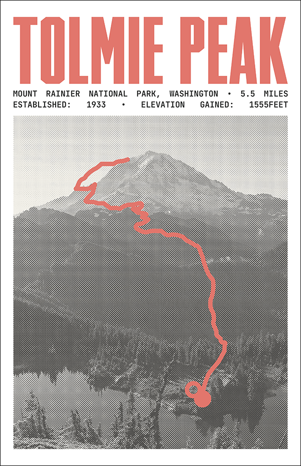 Tolmie Peak Trail Poster | Mount Rainier National Park Prints