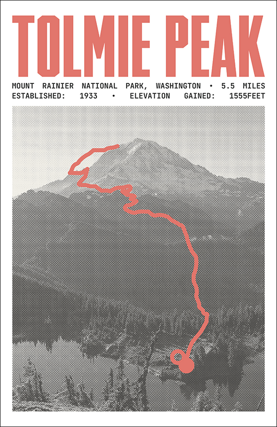 Tolmie Peak Trail Poster | Mount Rainier National Park Prints