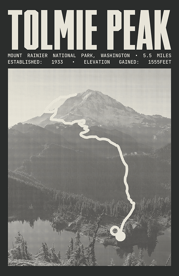 Tolmie Peak Trail Poster | Mount Rainier National Park Prints