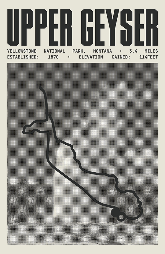 Upper Geyser Basin Poster | Yellowstone National Park Prints