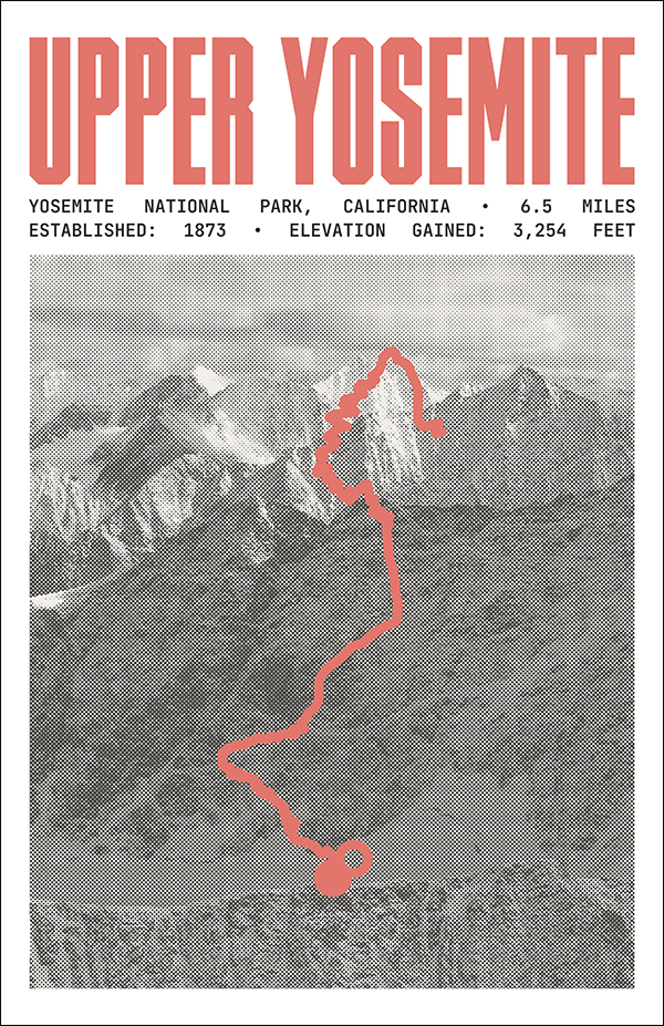 Upper Yosemite Falls Trail Poster | Yosemite National Park Prints