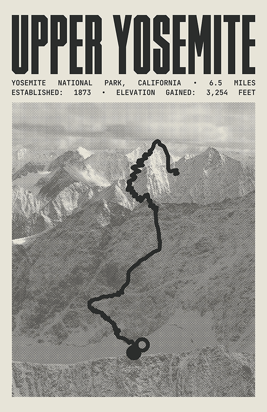 Upper Yosemite Falls Trail Poster | Yosemite National Park Prints