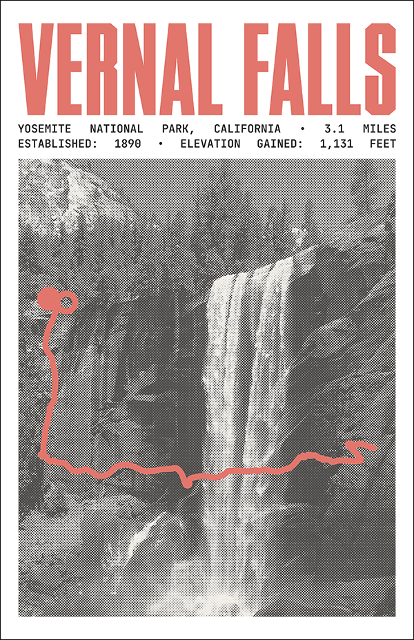 Vernal Falls Poster | Yosemite National Park Prints