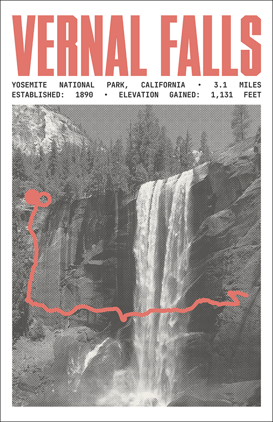 Vernal Falls Poster | Yosemite National Park Prints