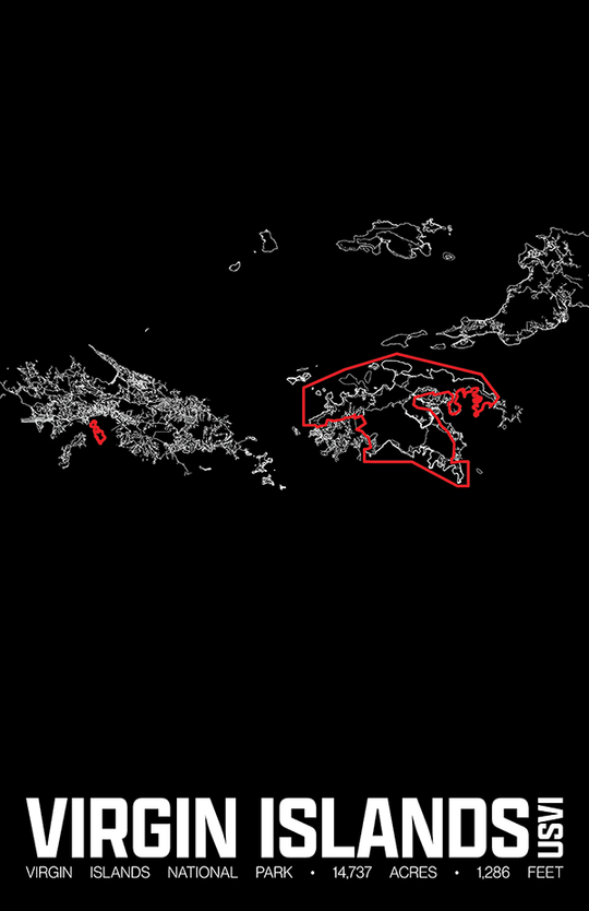 Virgin Islands National Park – Perimeter Map Print