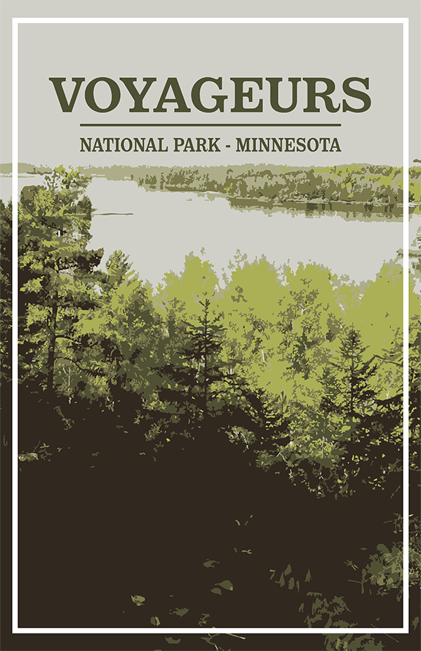 Voyageurs National Park Print | Vintage Style