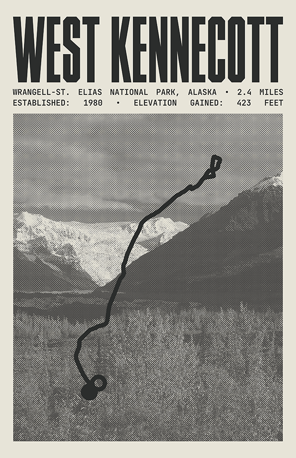 West Kennecott Glacier Trail Poster | Wrangell-St. Elias National Park Prints