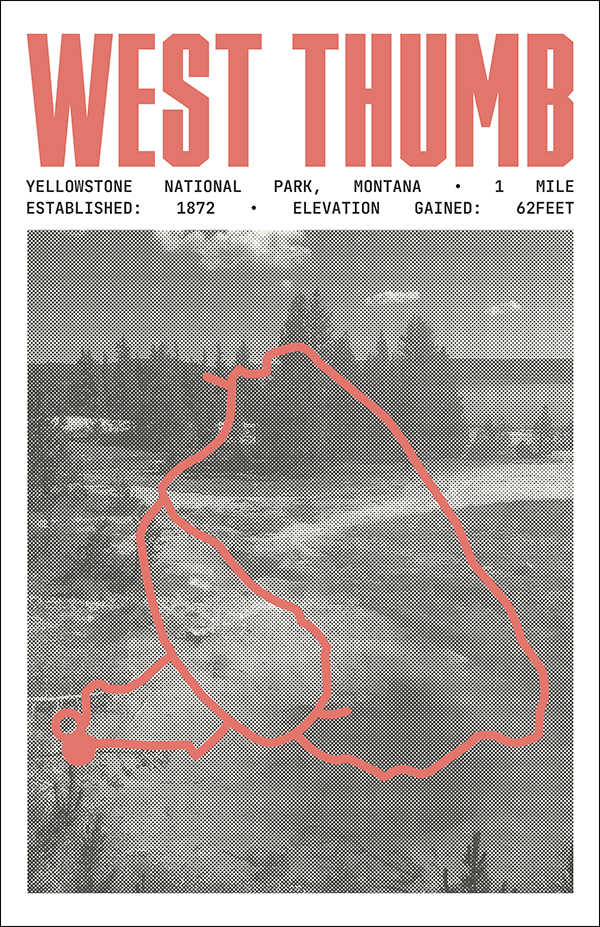 West Thumb Geyser Basin Trail Poster | Yellowstone National Park Prints